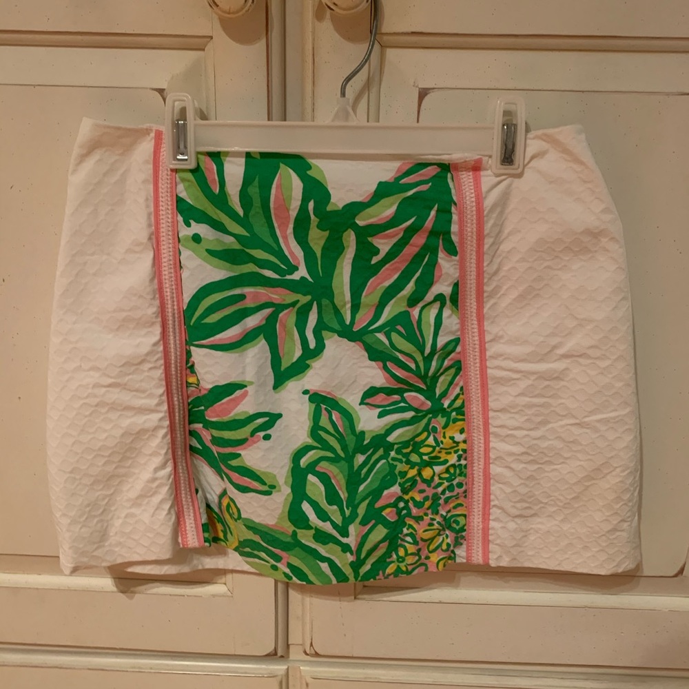 classic lilly pulitzer skirt w gold palm zipper